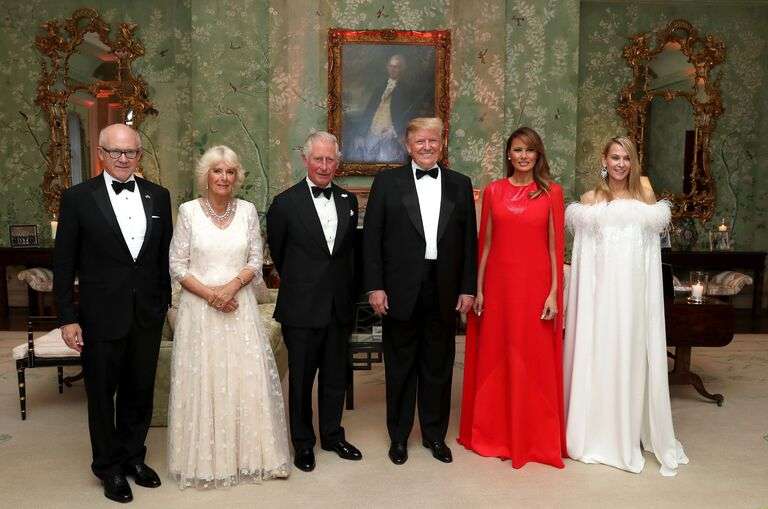 Donald Trump with King Charles III, Queen Camilla and First Lady Melania