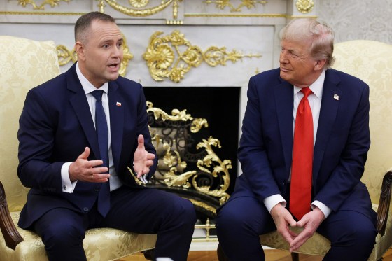 Trump and Nawrocki at The White House discussing U.S. troops in Poland and Ukraine conflict