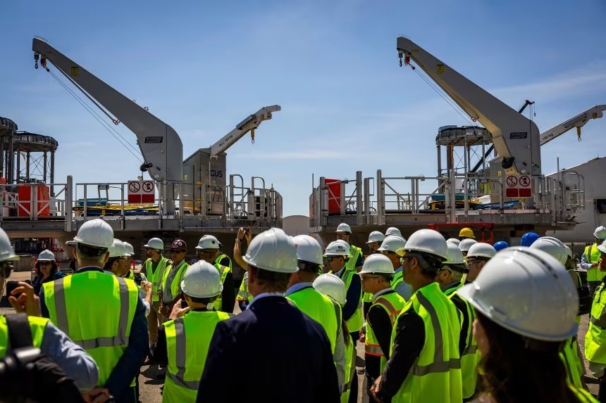 Ørsted offshore wind turbines under construction
