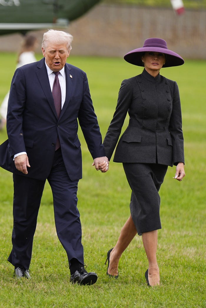 U.S. First Lady Melania Trump with President Trump on UK state visit