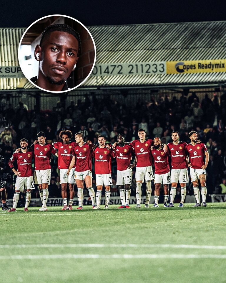 Grimsby's new defender and Manchester United squad.