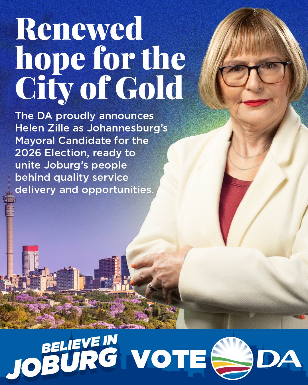 Helen Zille is the DA mayoral candidate for Johannesburg.