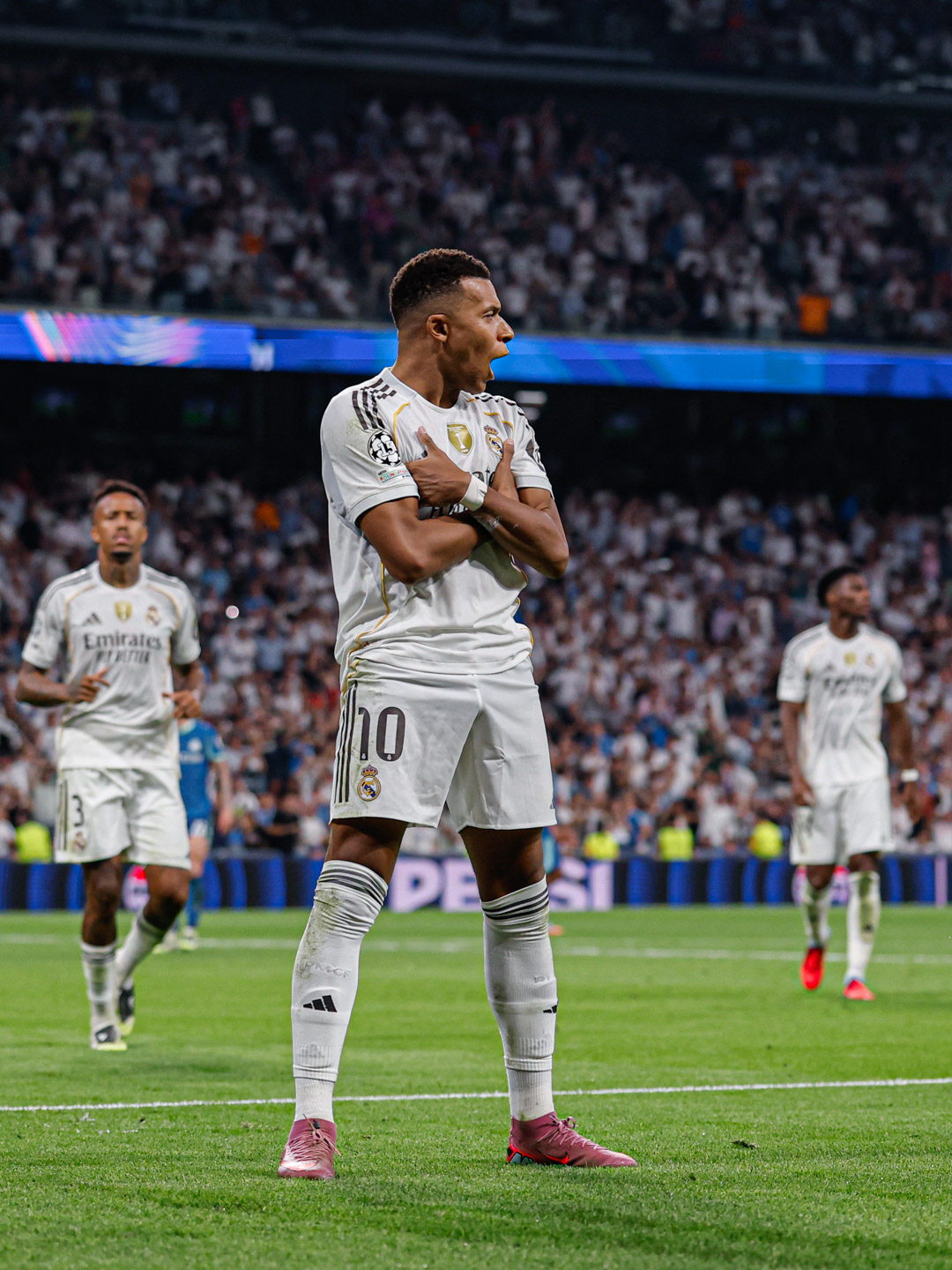 Mbappe celebration style in the UEFA opener match.