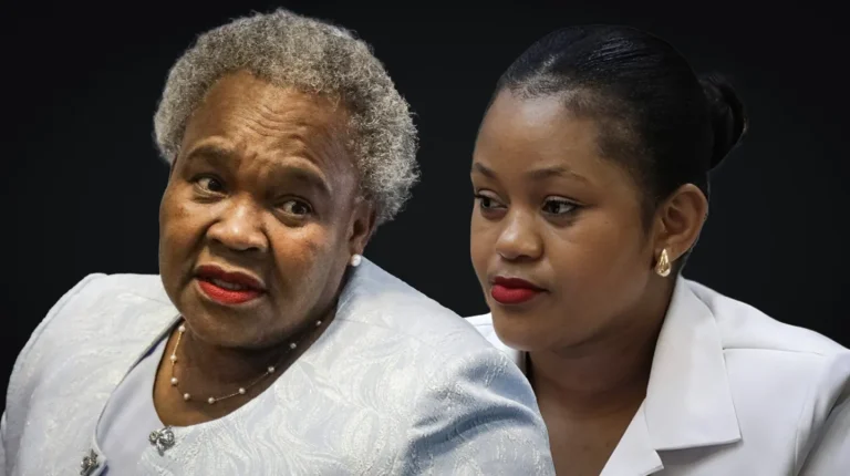 Minister Sisisi Tolashe and Lesedi Mabiletja photographed together amid controversy surrounding Lesedi Mabiletja's Appointment as Chief of Staff at the Department of Social Development.
