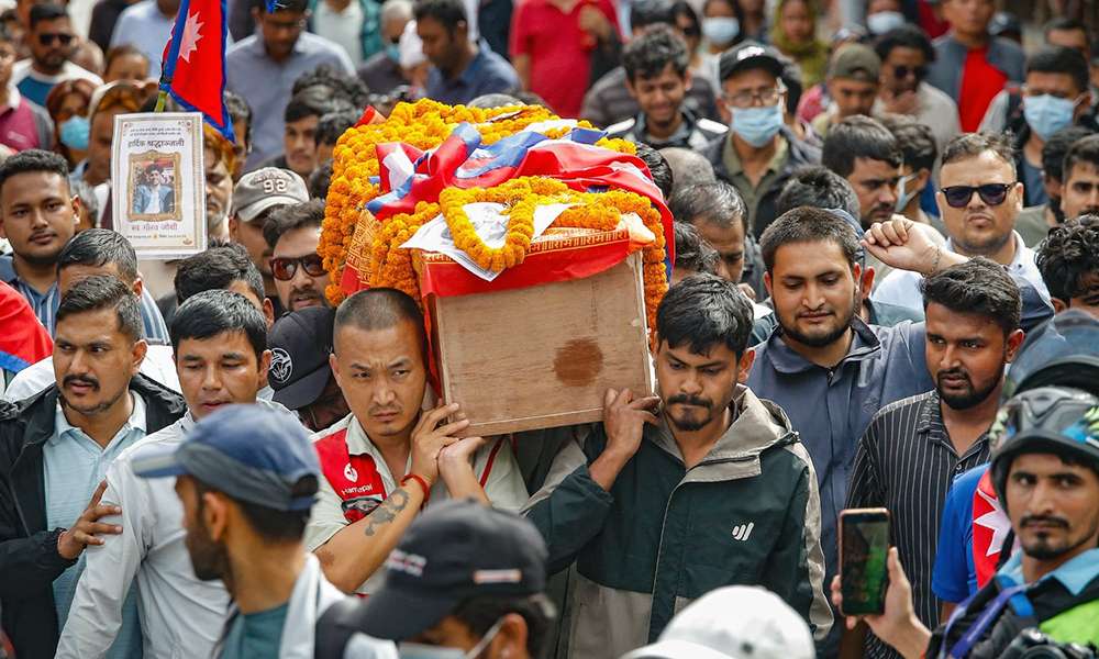 Nepal funeral procession in Kathmandu for victims of the Gen Z protest