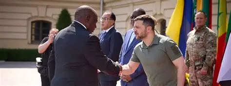 South African President Cyril Ramaphosa and Ukrainian President Volodymr Zelensky