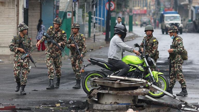 The Nepal Army ramps up the security, with heavy patrolling on the streets to deter protesters from causing arson.