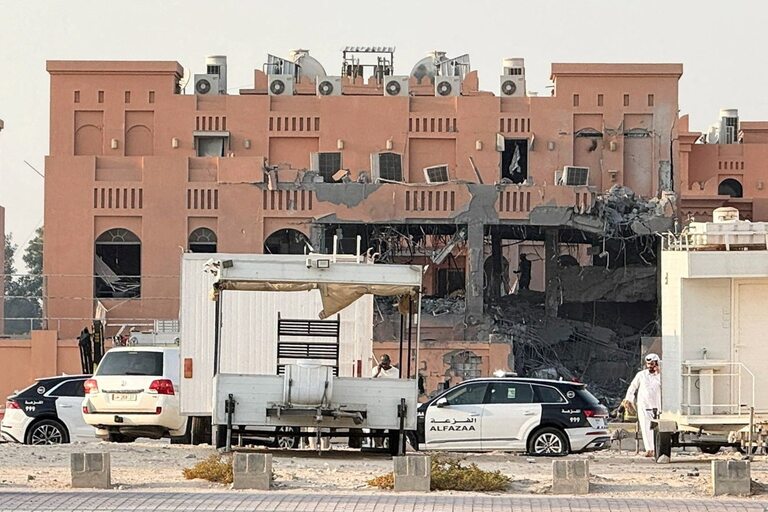 Damaged residential building in Doha after Israeli strike targeting Hamas negotiators