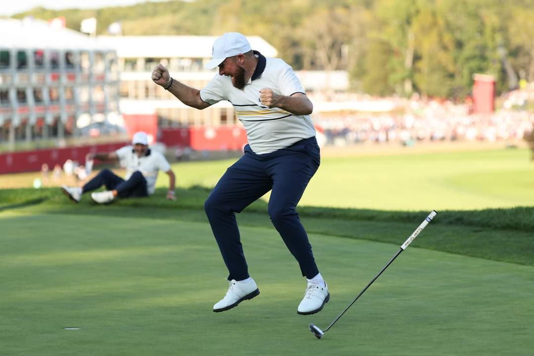 Team Europe celebrating Ryder Cup victory in Rome