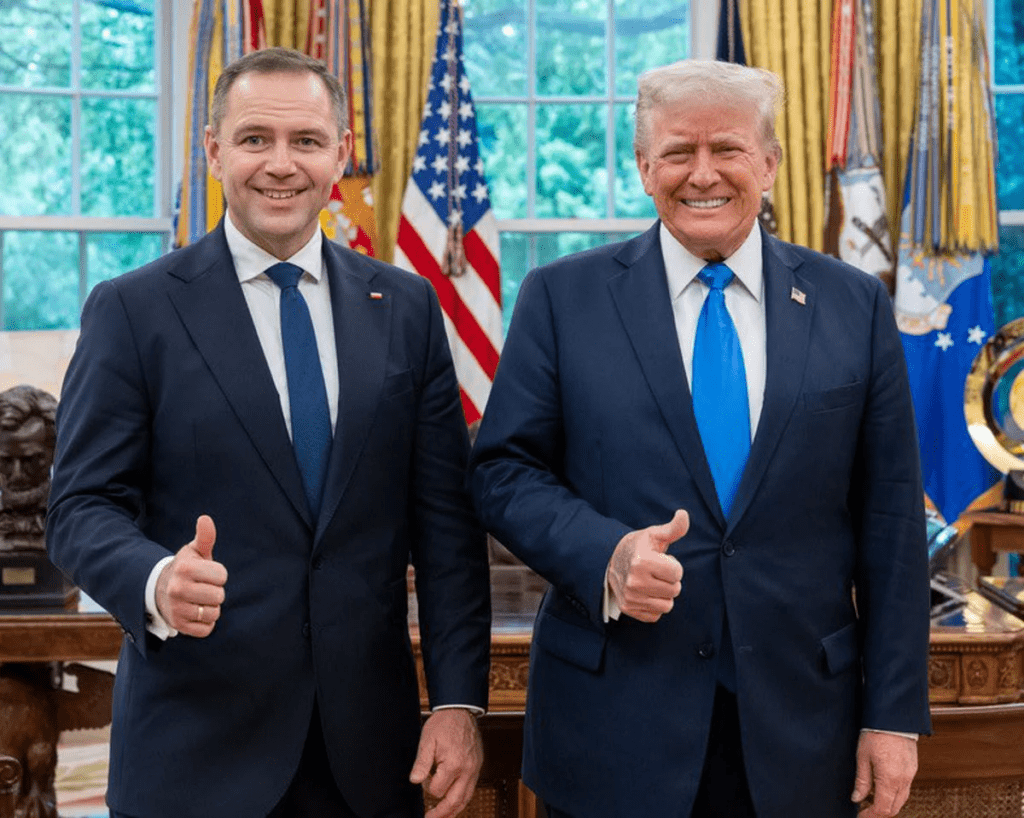 Polish President Karol Nawrocki meets U.S. President Donald Trump at the White House