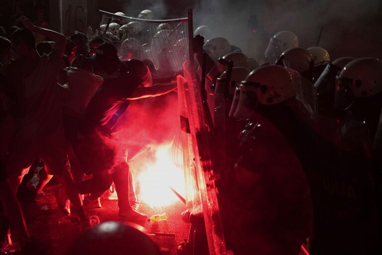 Serbian police clash with protest demonstrators