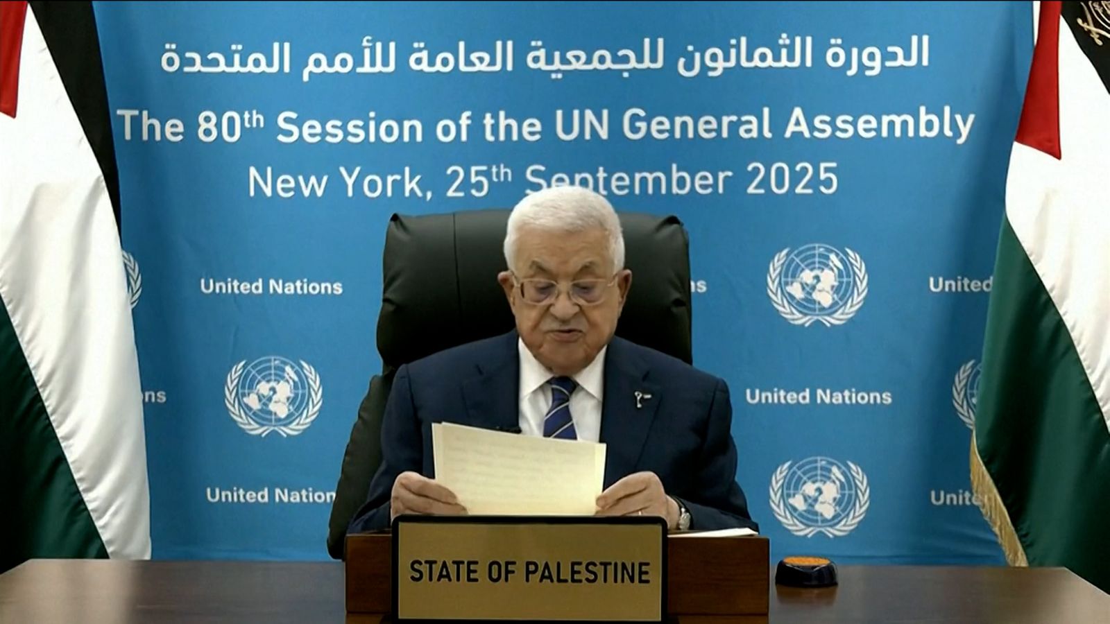 Mahmoud Abbas Demands Peace Plan, Rebukes Israel-Gaza War 1 Palestine President Mahmoud Abbas addresses UN General Assembly virtually