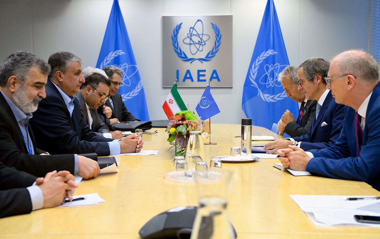 IAEA head Rafael Mariano Grossi with Iran delegation