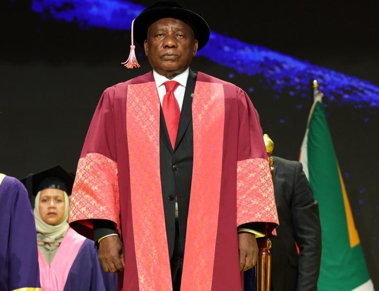 President Ramaphosa receiving an Honorary Doctorate at Universiti Malaya, Malaysia.