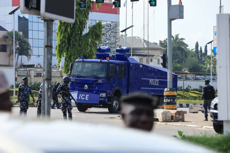 Nigerian police fire tear gar at protest that are calling for the release of Nnamdi Kanu