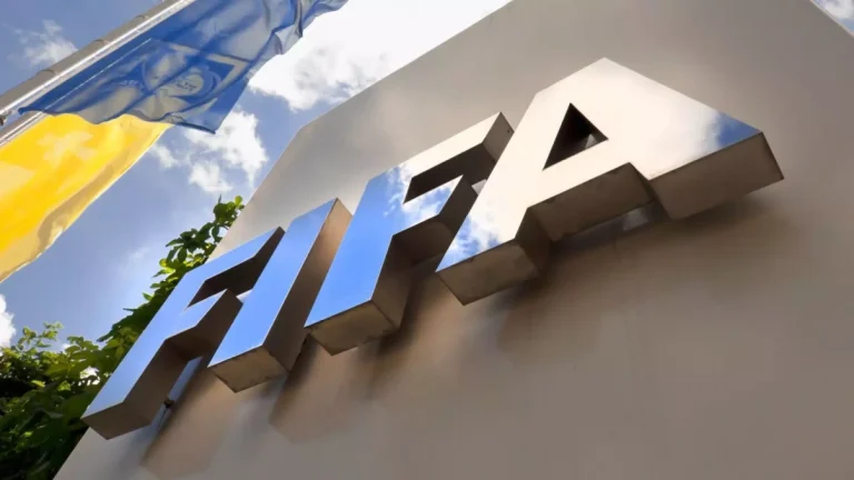 FIFA logo on a building.