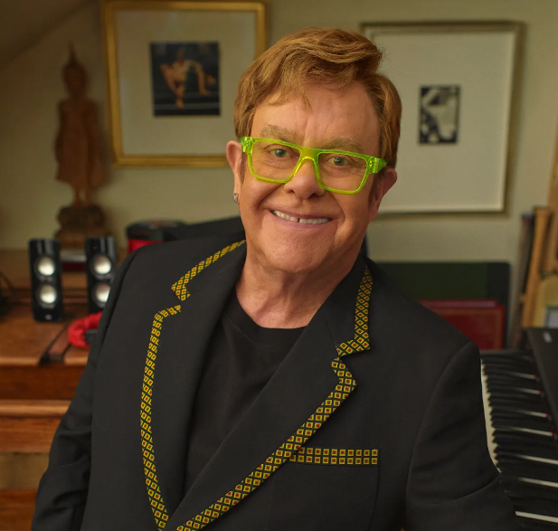 Sir Elton John in a Music Room.