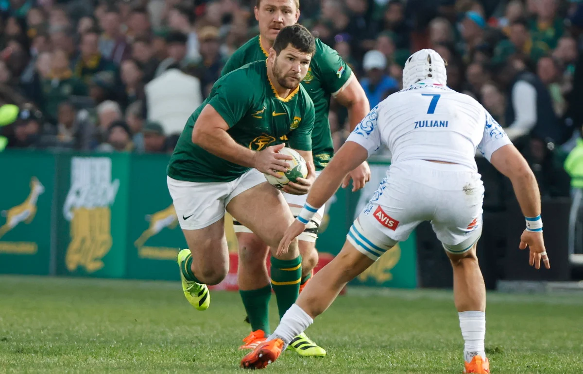 Springboks' player on attacking mode against Italy.
