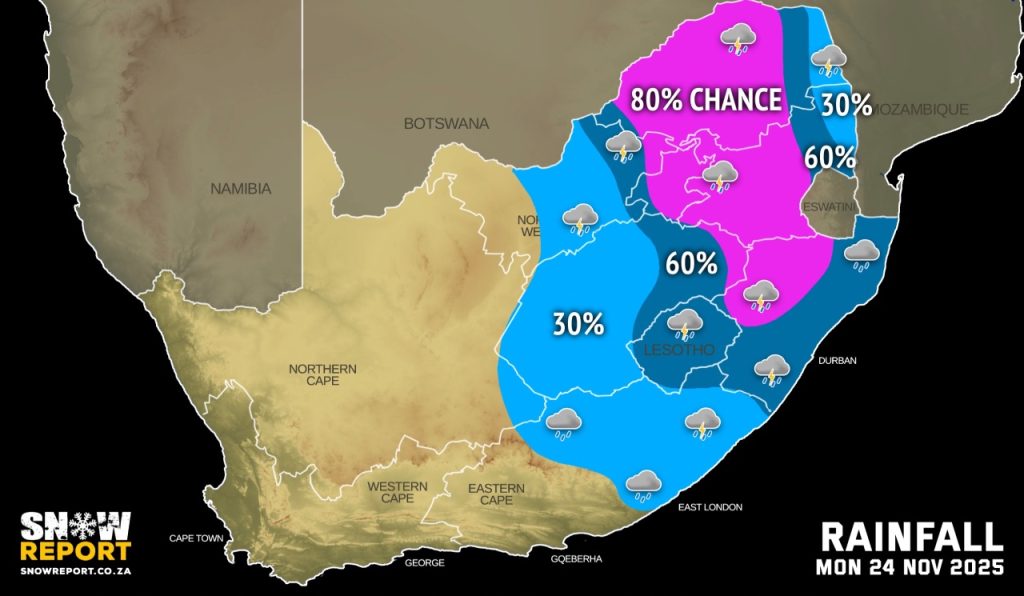 SAWS issued Orange level 4 weather warningin parts of Gauteng an some provinces on Monday.