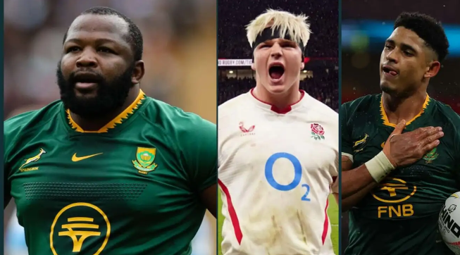 Springboks Ox Nche, Sacha Feinberg Mngomezulu and England's Henry Pollock.