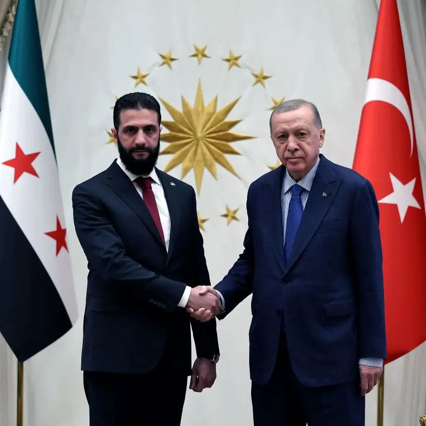 President Recep Tayyip Erdoğan with Syria's President Ahmed al-Sharaa
