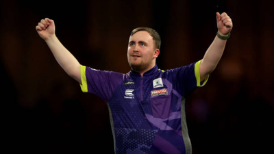Luke Littler celebrates his Darts Championship Tittle. Image credit: The Times of India