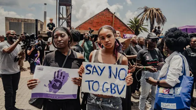  South Africa heeded the call of NGO Women for Change to wear black and lie down in protest against gender-based violence and femicide in the country. Picture: Sphamandla Dlamini/EWN.