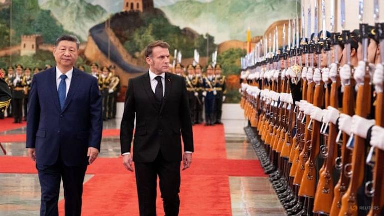 French President Emmanuel Macron meets Chinese President Xi Jinping in Beijing, discussing trade